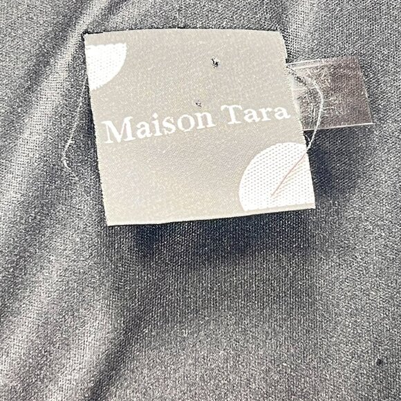 Maison Tara Plaid Tiered Dress Black White Lined Babydoll Back Zipper Short 4 - Picture 7 of 14